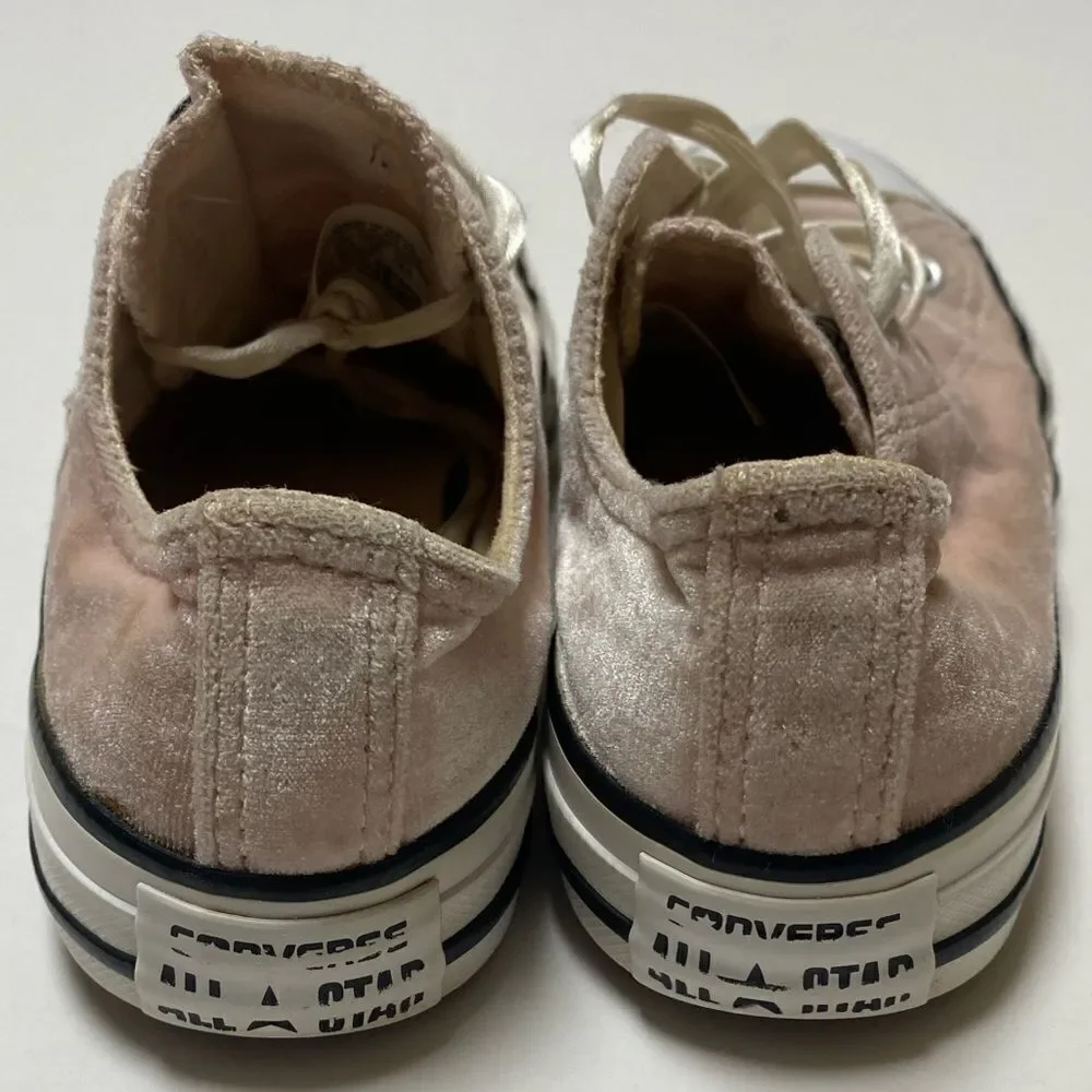 Converse CTAS Youth Baby Pink Velour OX Sneakers